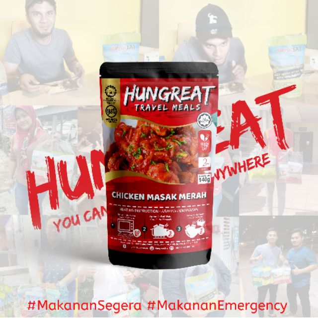 Hungreat Ayam Masak Merah Chicken Lauk Instant Food Instant Meals Ready To Eat Food Makanan Segera Makanan Emergency Shopee Singapore