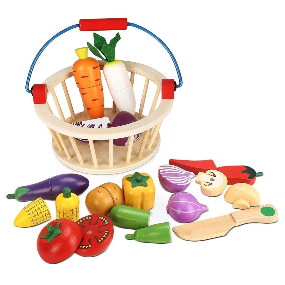 wooden cutting food toys