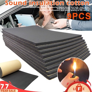 9 Pcs 6mm Self Adhesive Car Sound Proofing Deadener Foam Pad Insulation 30x50cm
