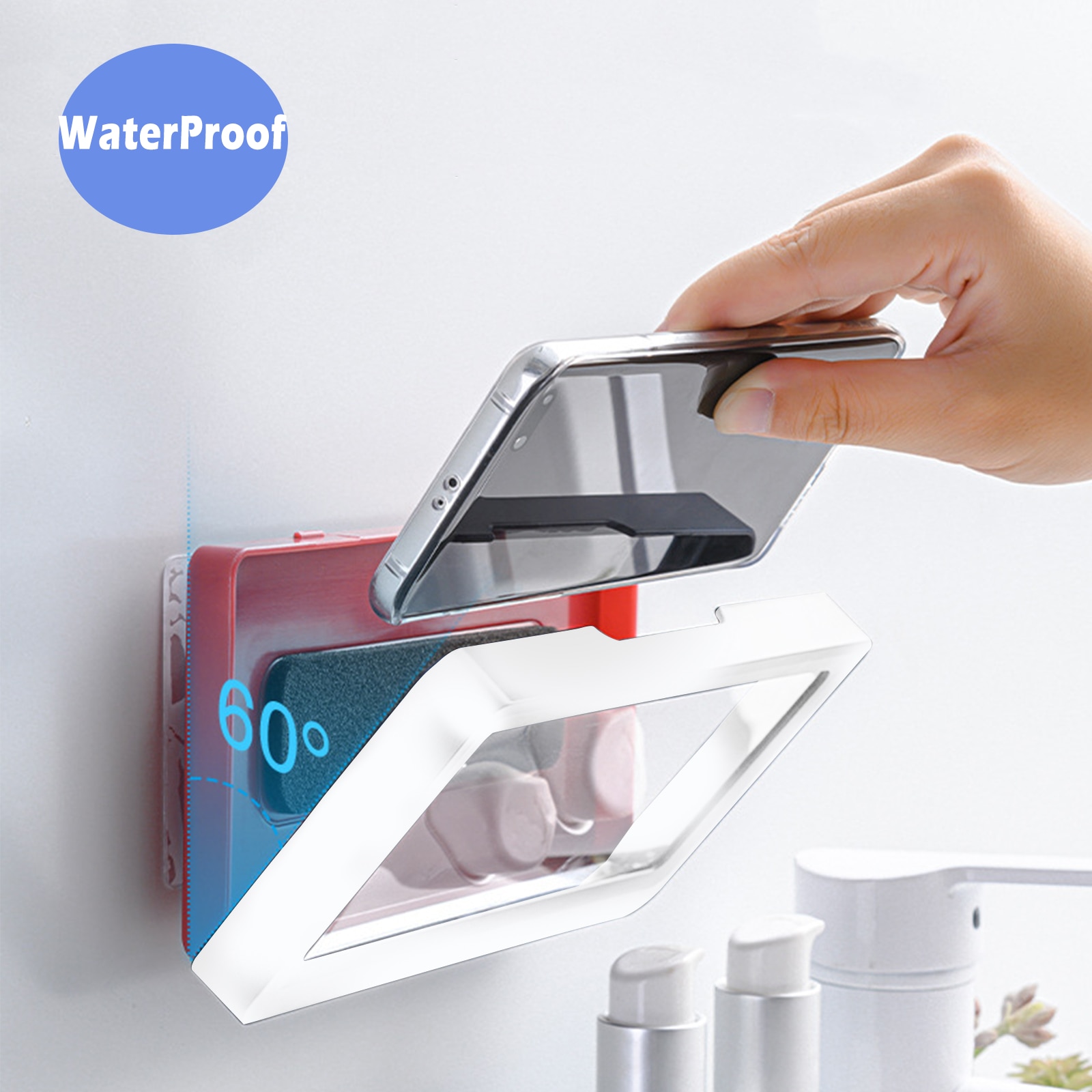 【tiktok pop】Bathroom Toilet Mobile Phone Holder Box Wall Mounted Soap