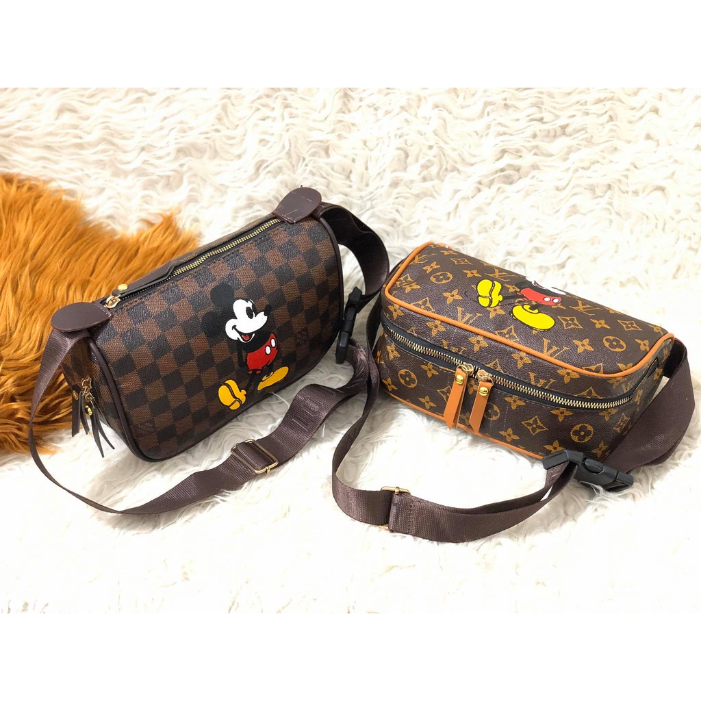 Lv bam bam taylor mickey mouse sling bag ladies 2020 lv bumbag mickey mouse | Shopee Singapore