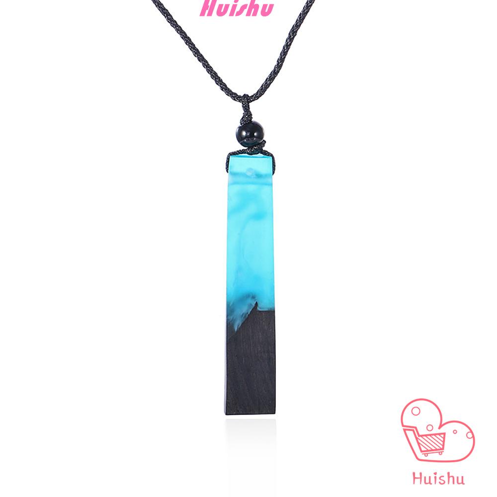 Hs Charm Resin Wood Pendant Jewelry Rope Chain Necklace Colored Fashion Gifts Women Men Magic Forest Shopee Singapore