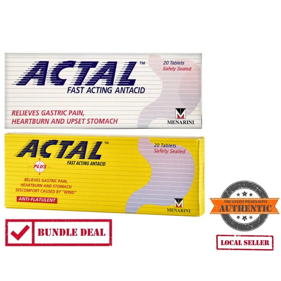 ACTAL Fast Acting Antacid Tablets (Relieves Gastric Pain, Heartburn