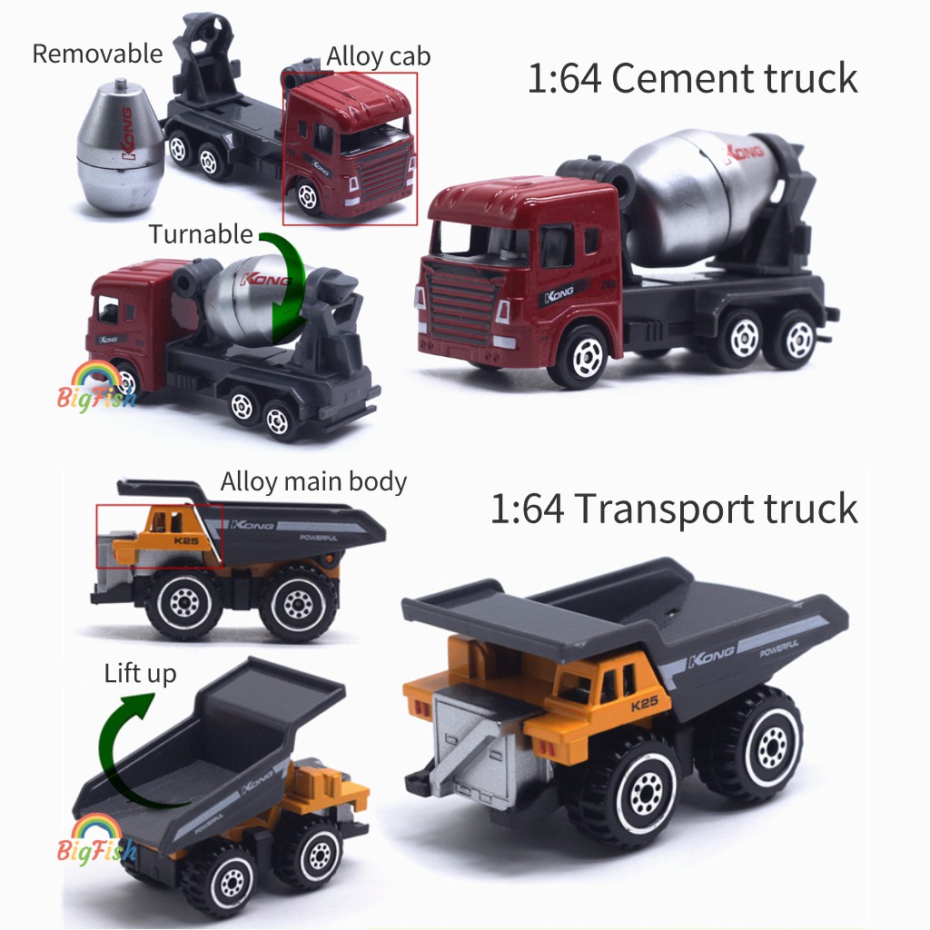 Inzopo 1:64 Diecast Forklift Truck Forktruck Vehicle Model Toys for Kids Learning 