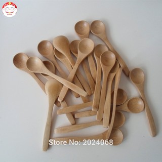 10Pcs/Set 5.1inch Wooden Spoon Ecofriendly Tableware Bamboo Scoop Coffee Honey Tea Spoon Stirrer
