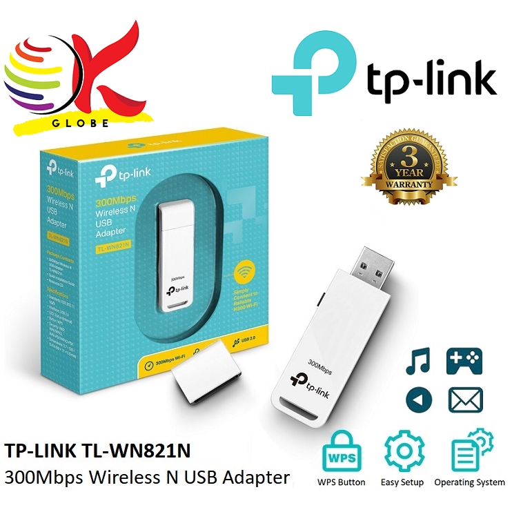 Tp Link Tl Wn1n Tl Wn3n 300mbps Wireless N Usb Adapter With Wps Button Support Windows Mac And Linux Shopee Singapore