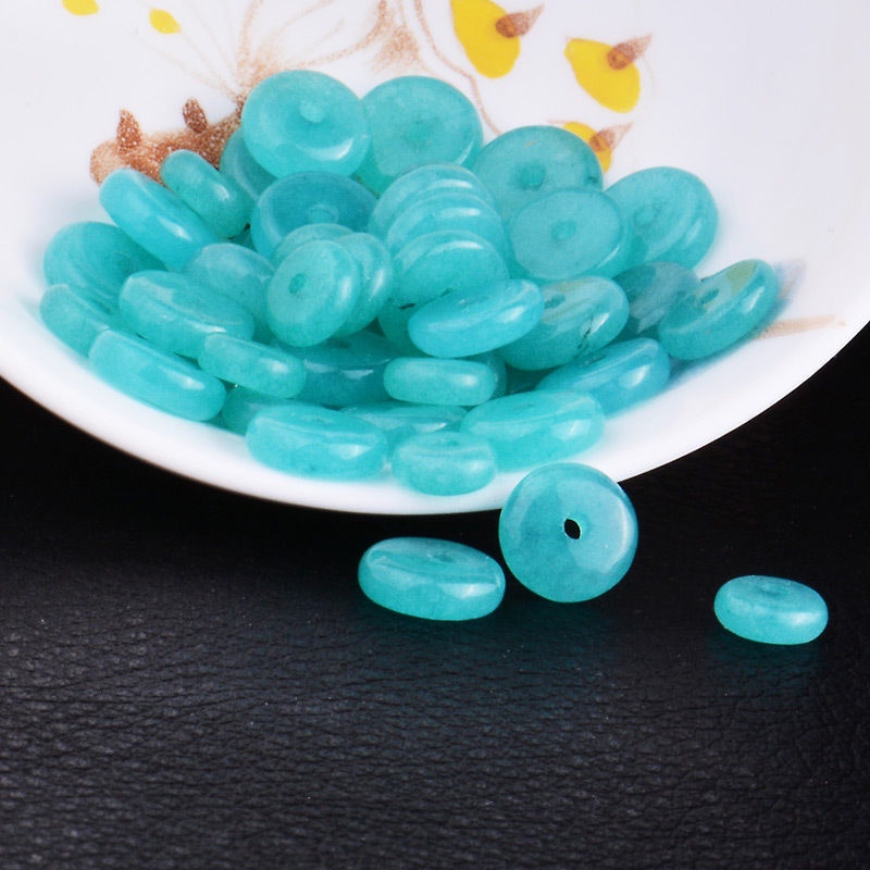 Image of Leaves amazonite spacer bead accessories the collectables - autograph beads天河石隔片珠配饰星月文玩佛珠手串手链垫片散珠DIY饰品水晶配件 YY8723 #3