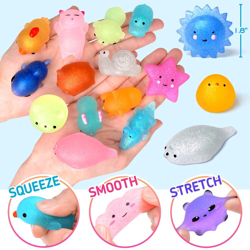 glitter mochi squishies