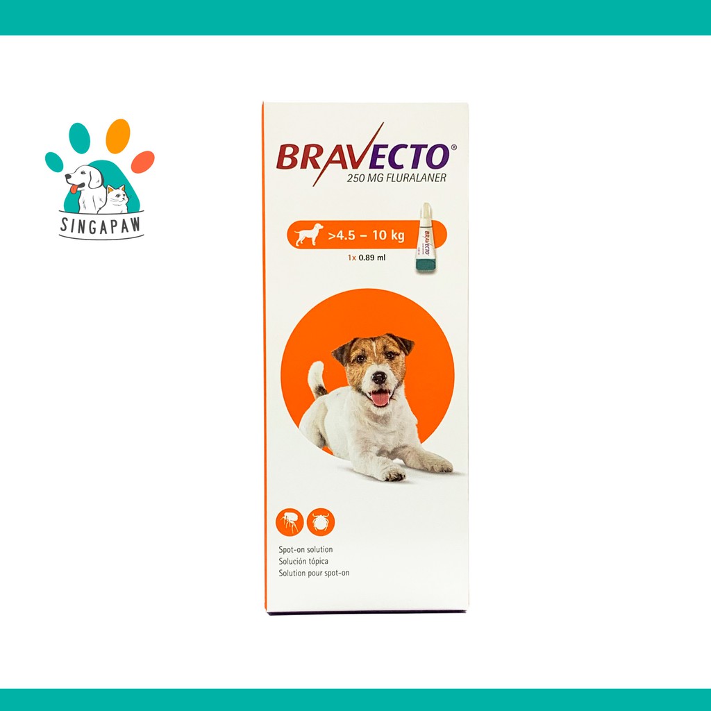 Bravecto Spot On Small Size Dog 250mg 4 5kg To 10kg Shopee Singapore