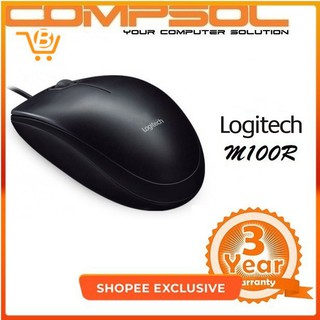 Free Shipping > Original Logitech M100r Wired Mouse-Black / White