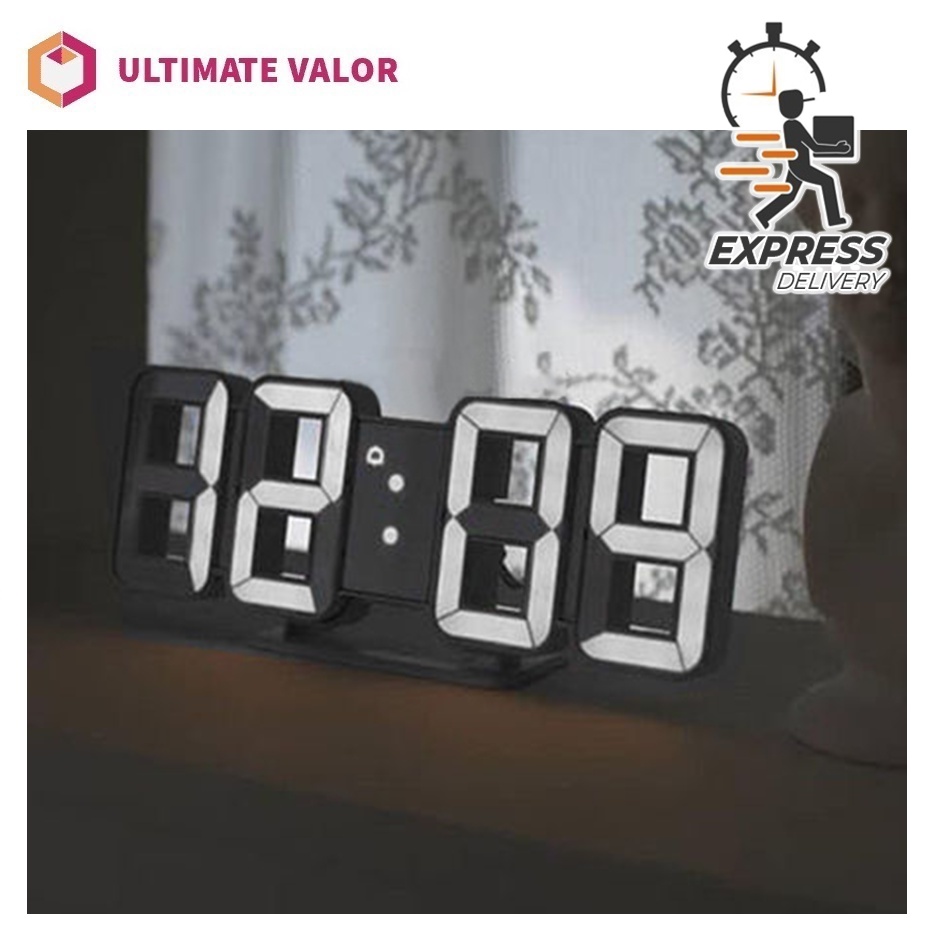 [SG SELLER] 3D LED Digital Electronic Clock Alarm Clock Calendar