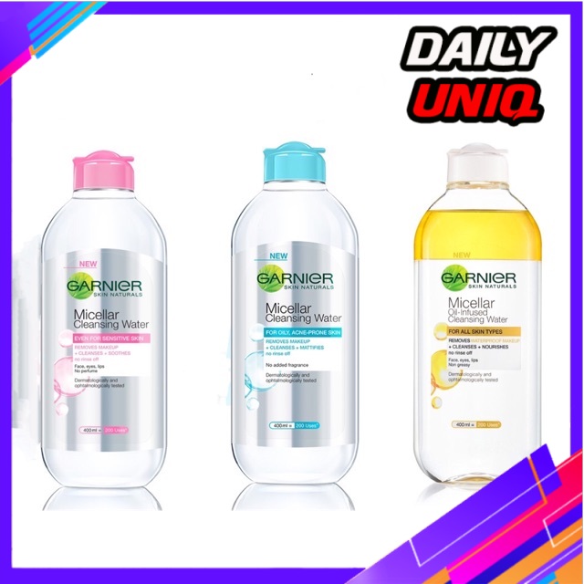 garnier micellar water types