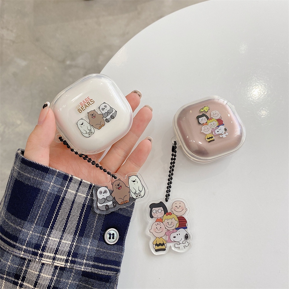 Samsung Galaxy Buds 2 Case Cartoon We Bare Bears Cute Samsung Buds Pro Transparent Soft Case Cover Cute Charlie Brown Snoopy Pendant Samsung Buds Live Headphone Case Cover Shockproof Case Cover Samsung Galaxy Buds2 Cover