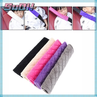 SUQI 2Pcs Stroller Seat Safety Belt Covers  27*6.5cm Cushion  Car Shoulder Pad New Grey/Pink/Purple/Black/Beige Comfortable Car Interior Soft Plush/Multicolor