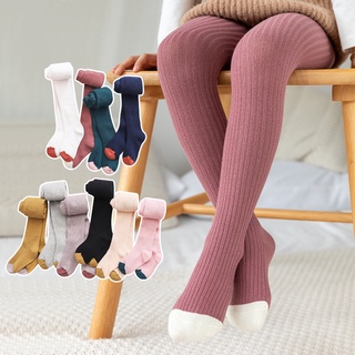0-8T Kid Girl Tights Baby Stockings Autumn Baby Tights Winter Warm Child Pantyhose Cotton Pants Candy Color Cute Girls trousers