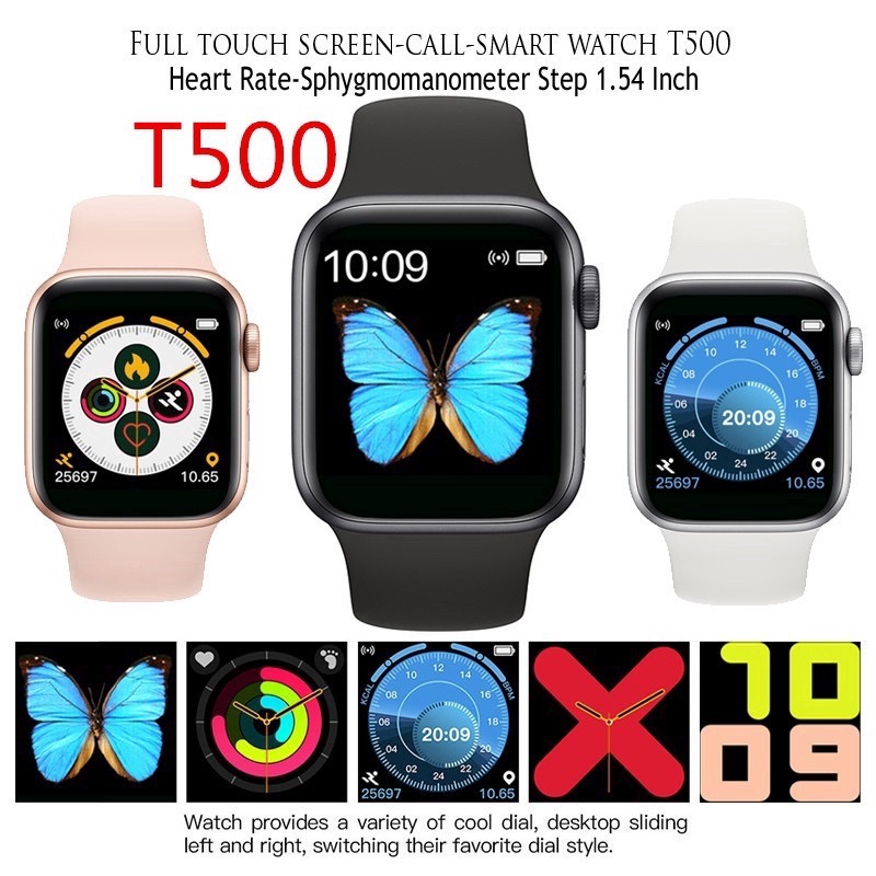 T500 Smart Watch Bluetooth Call Touch Screen Music Smartwatch Pedometer Sport Tracker Heart Rate Monitoring Smartband Singapore