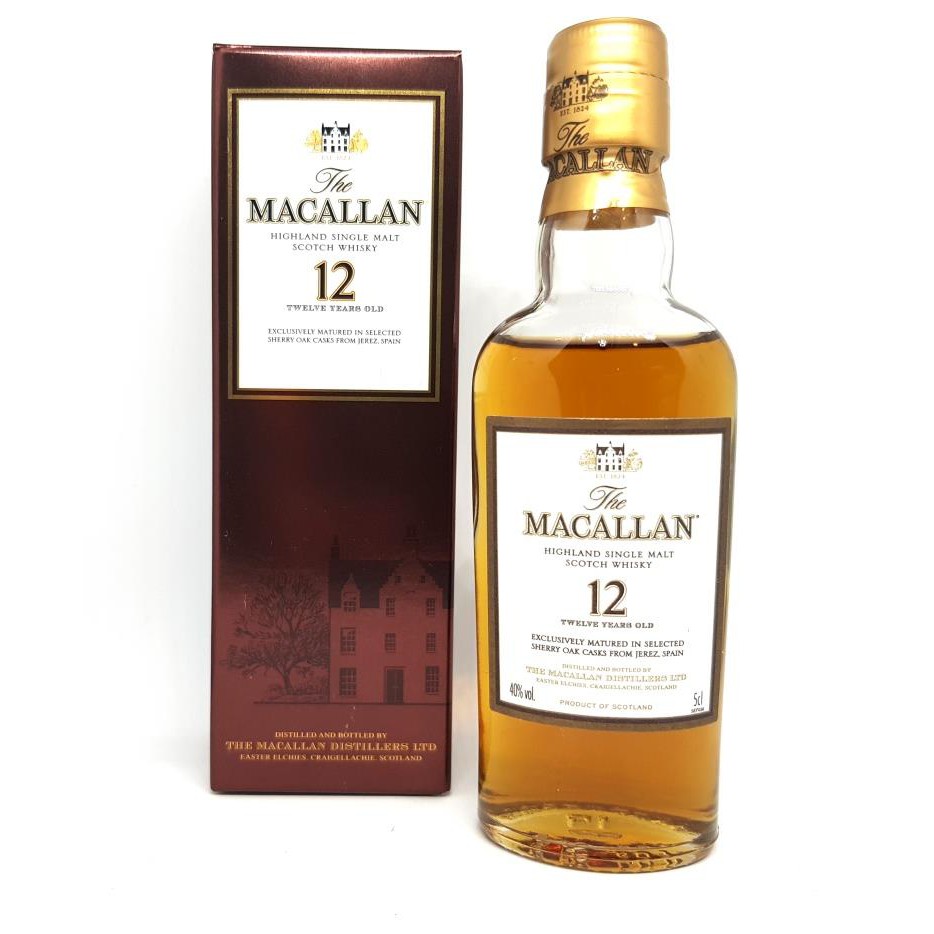 Macallan 12 Years Old Sherry Oak Whisky 50ml Miniature Bottle Shopee Singapore