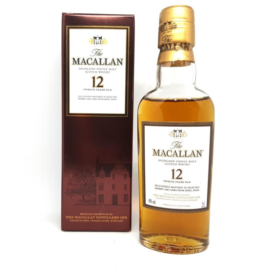Macallan 12 Years Old Sherry Oak Whisky 50ml Miniature Bottle Shopee Singapore
