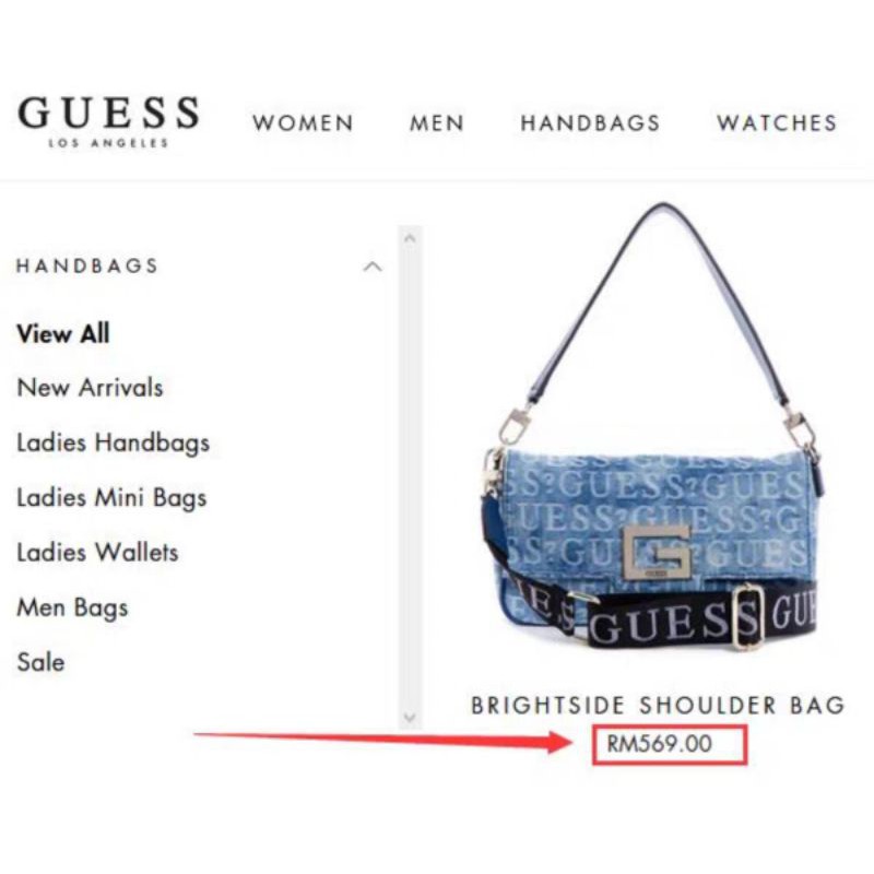 guess denim bag sale