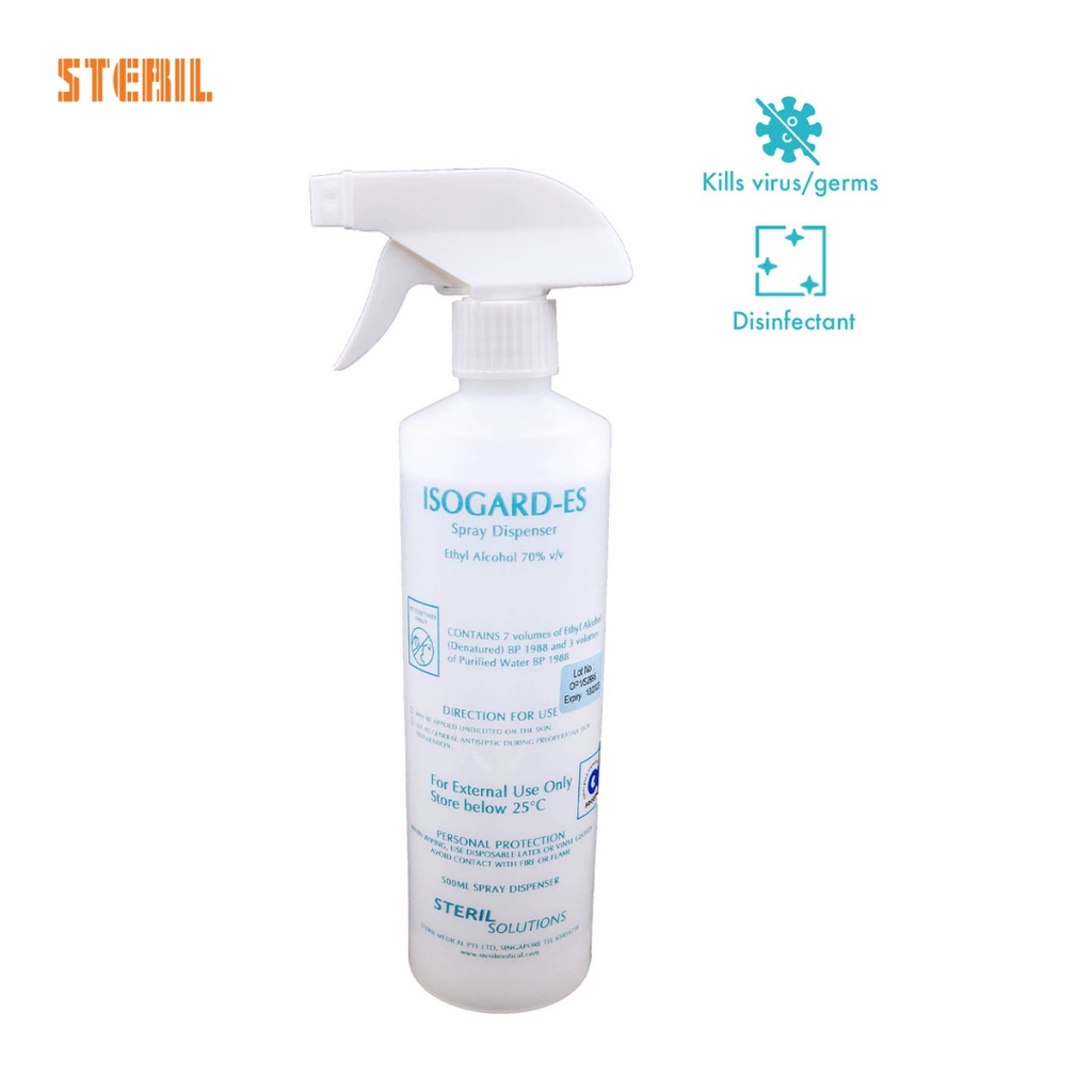 Steril Medical Alcohol Spray Ethyl/ Isopropyl 500ml | Shopee Singapore