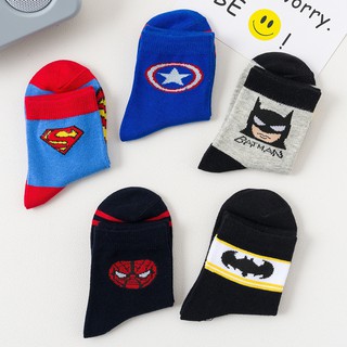 Superhero 5 Pairs Baby Boy Socks Cotton 1-3-5-8 Years Cartoon Socks for Kids #2