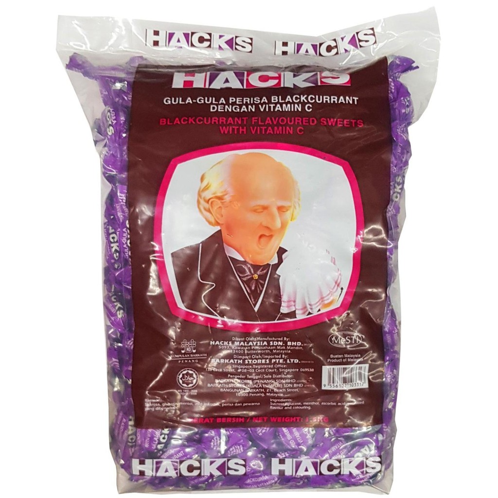 Shop Malaysia Hacks Candy Gula Gula Original Lemon Blackcurrant 50pcs 1 5 Kg Shopee Singapore
