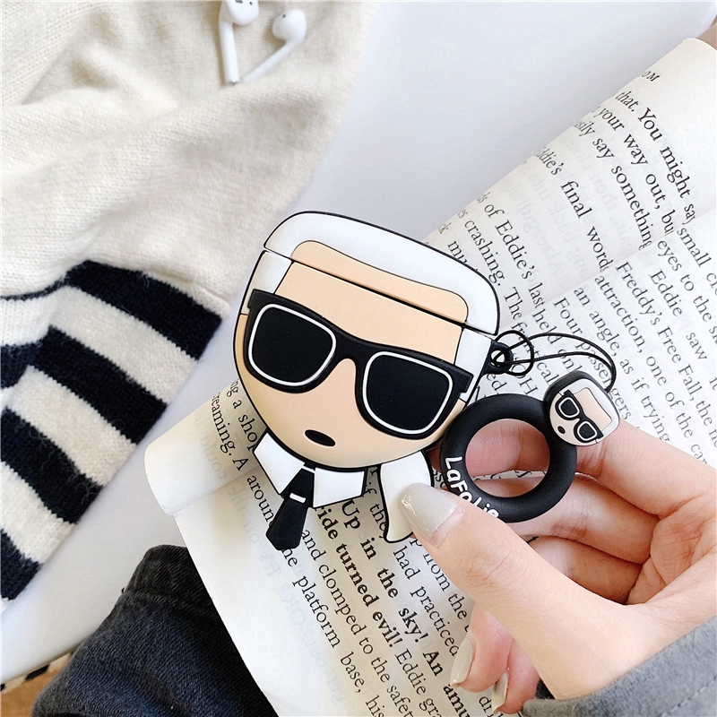 Cute Cartoon Karl Lagerfeld Designer Silicone Dust Proof Airpods Cover Airpods 1 2 Case Shopee Singapore