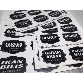  Stiker  Dapur  55pcs Kitchen Label Sticker Sticker Dapur  