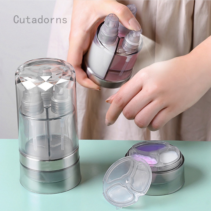 Travel portable transparent six-in-one cosmetic cream milk sub-bottle set travel lotion storage bottle spray bottle