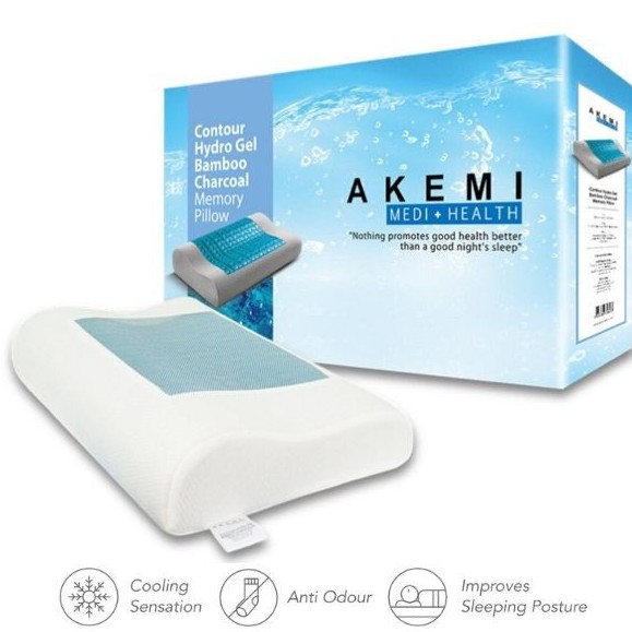 akemi bamboo charcoal cooling gel memory pillow