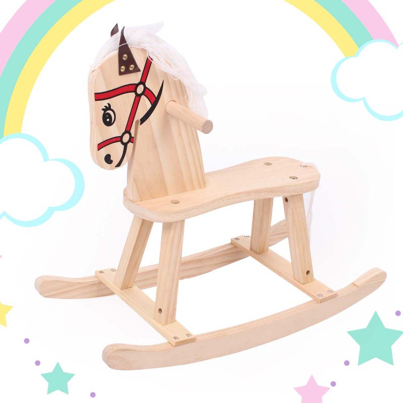 wooden rocking horse chair