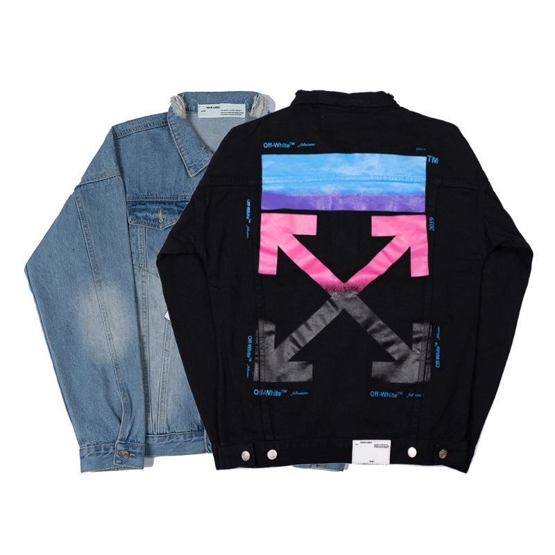 black off white jean jacket