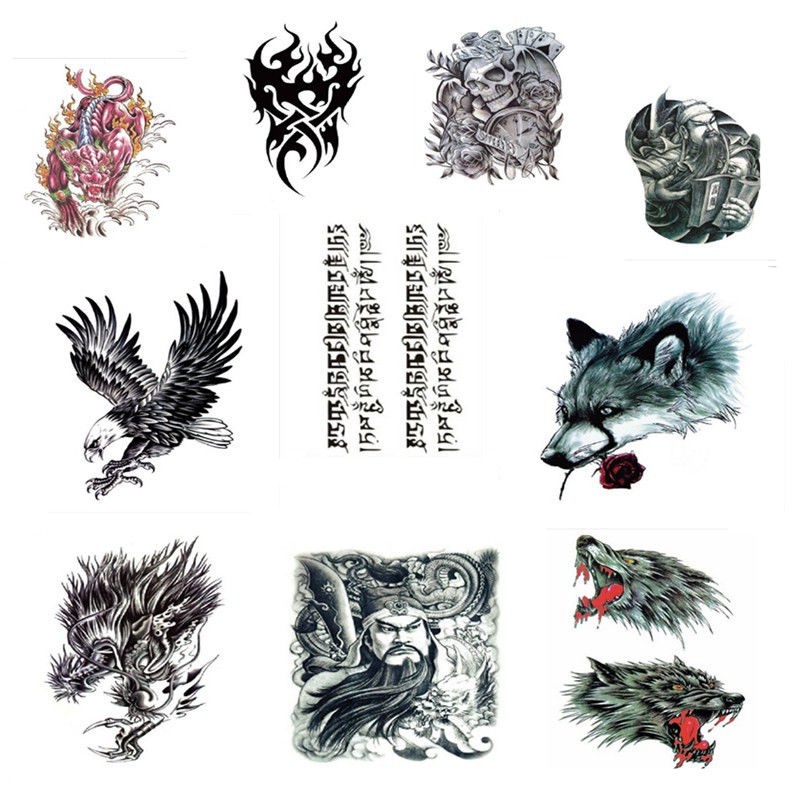 10Pcs】Half Arm Tattoo Stickers Waterproof Temporary Tattoos Animal Wolf  Wolf Letters Flowers Head Death Fake Tattoo Women Men Body Art | Shopee  Singapore