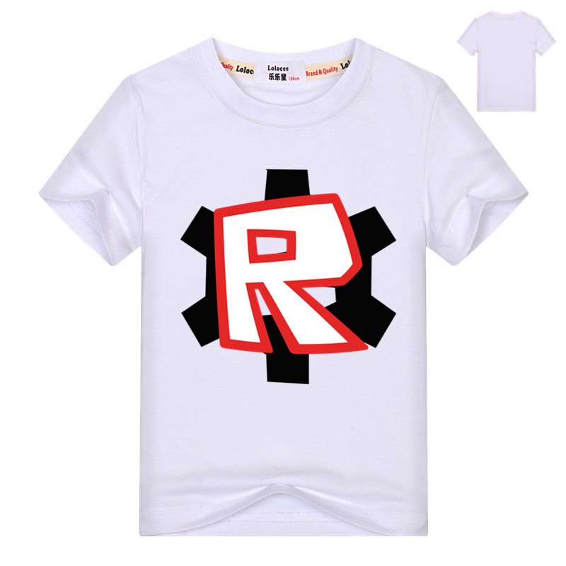 Roblox Game Logo T Shirt For Kids Boys Short Sleeve Cotton Tops - boys roblox logo t shirt video game kids youth tee active