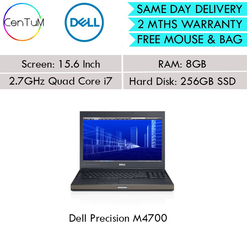 Same Day Delivery Refurbished Dell Precision M4700 M4800 15 6 Inch Core I7 8gb 256gb Ssd Win10 Up To 24 Months Warran Shopee Singapore