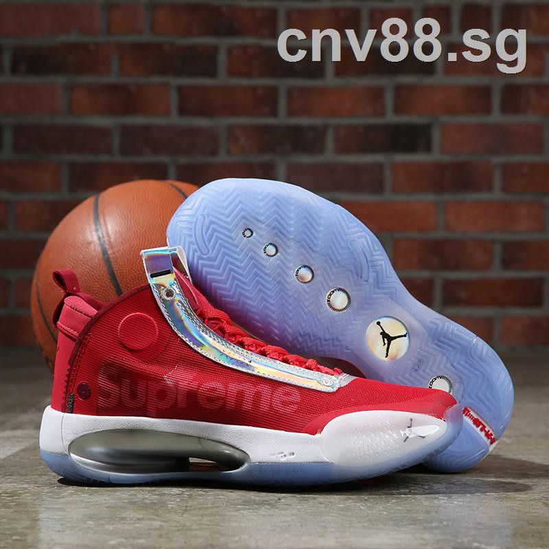 red white basketball shoes
