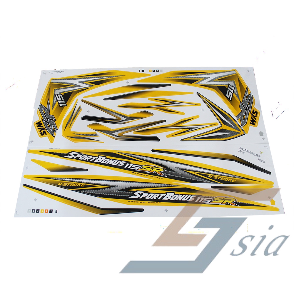 Sym Sport Bonus Sr 3 Body Stripes B001 Yellow Shopee Singapore