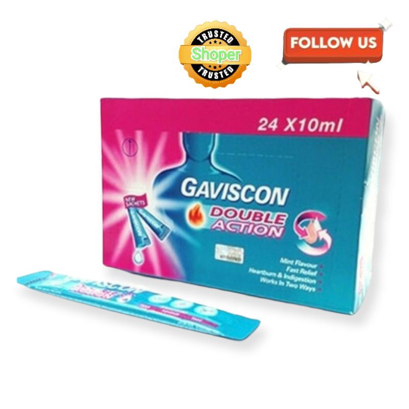 Gaviscon Liquid Sachets Double Action ( 10ml x 24pk ) Exp05/2024