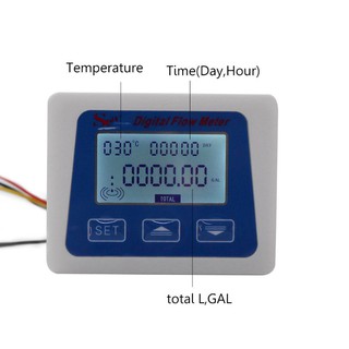 Digital Flow Meter Water Flowmeter Temperature Time Record with G1/2 Flow sensor #1