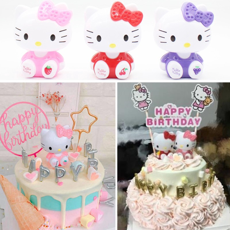 Hello Kitty Birthday Cupcake Toppers Cake Toys For Girls Children Birthday Party Supplies Shopee Singapore