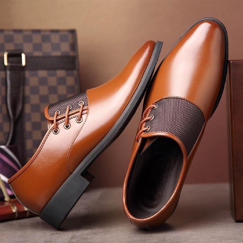 Leather Dress Shoes Men Casual Oxfords Pointed Toe Business Formal Office Work