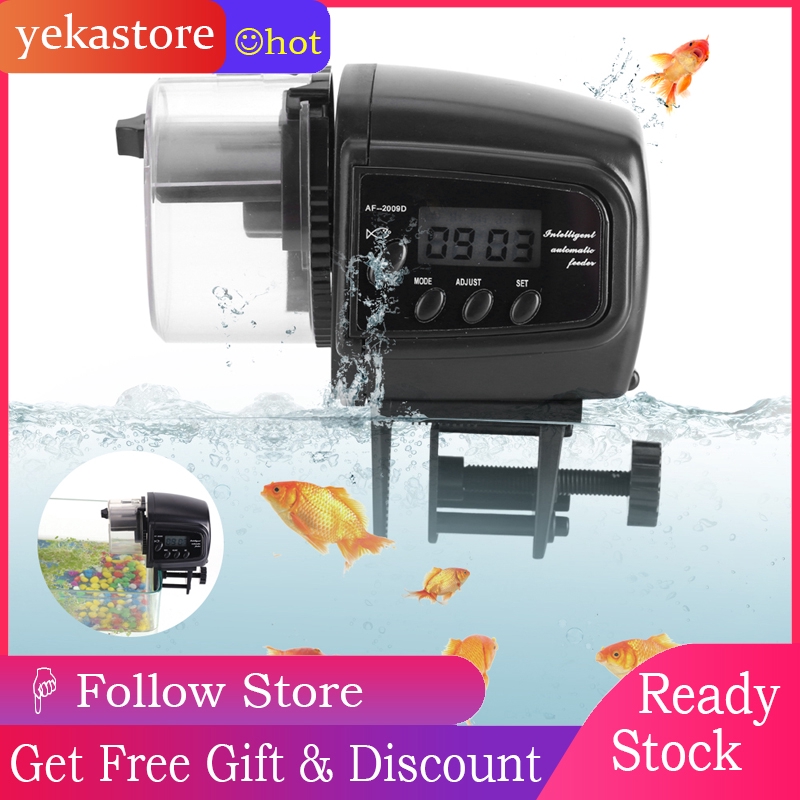 Digital Lcd Electronic Fish Feeder Dispenser Timer Automatic