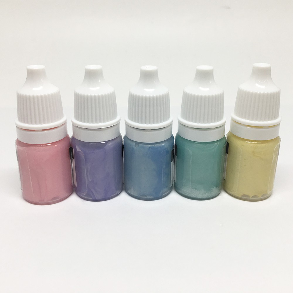 Pastel Mica Soap Colourants . Pearlescent 5 Soap Dyes Set. 5ml Sample