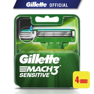 Image of Gillette Mach 3 Sensitive Razor Blades 4/8 Cartridges Refills