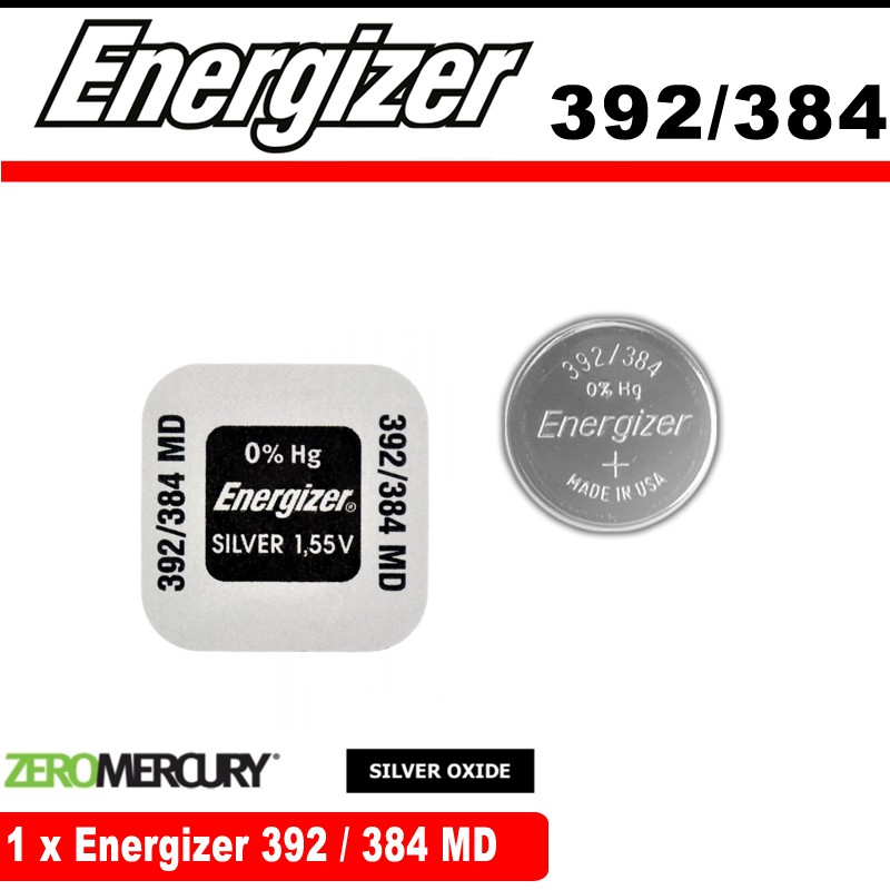ENERGIZER 392/384 ( SR41 / 192 / L736 ) SILVER OXIDE CELL BATTERY 1.55V