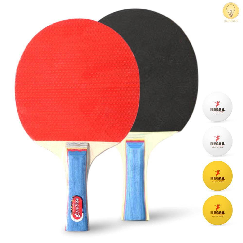LT.D Quality Ping Pong Paddles Table Tennis Rackets 2 Ping Pong Bats Long Handle Ping Pong