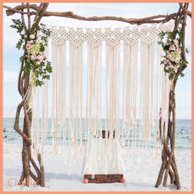 Macrame Wedding Ceremony Backdrop Curtain Wall Hanging Cotton