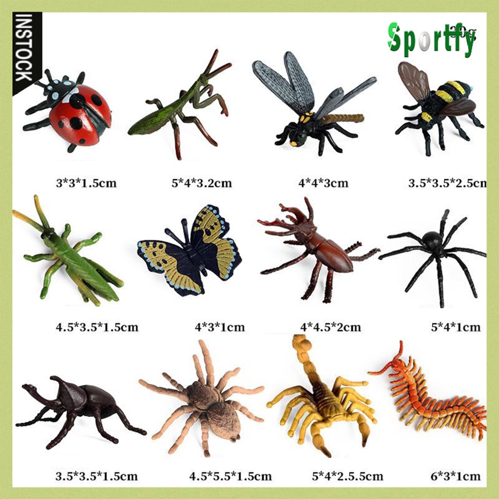 Bag of Insects & reptiles Model Solid Plastic Figure Toy Kids  8 pieces 