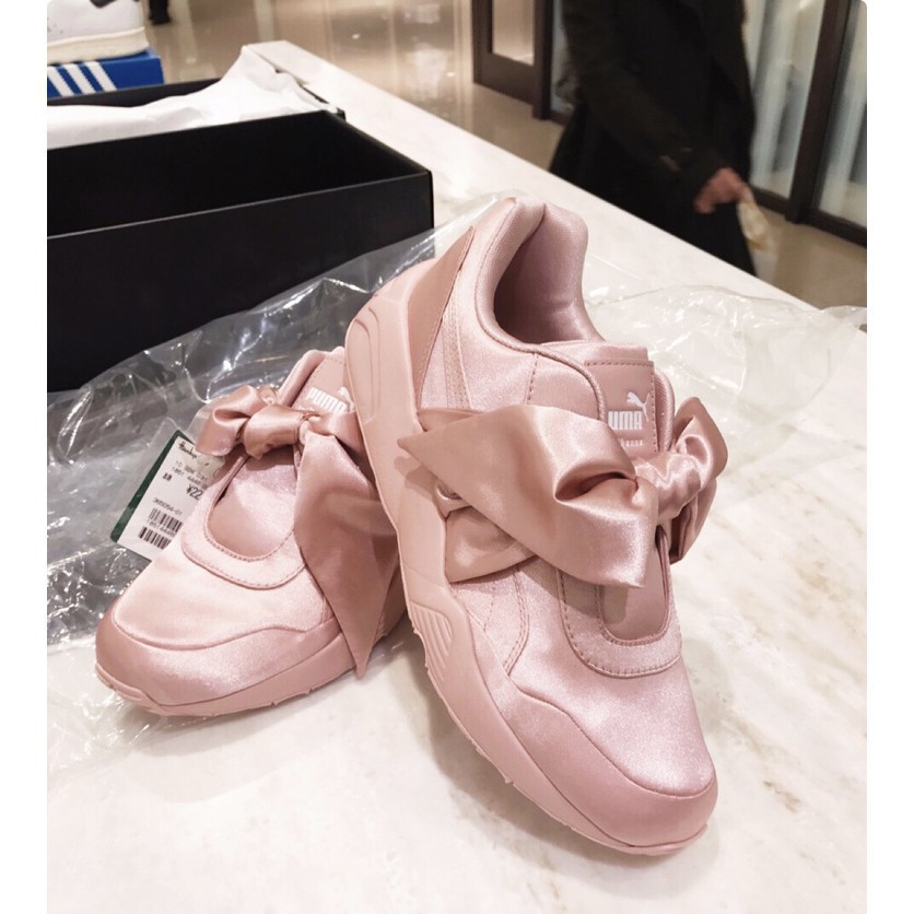 puma pink and green shoes