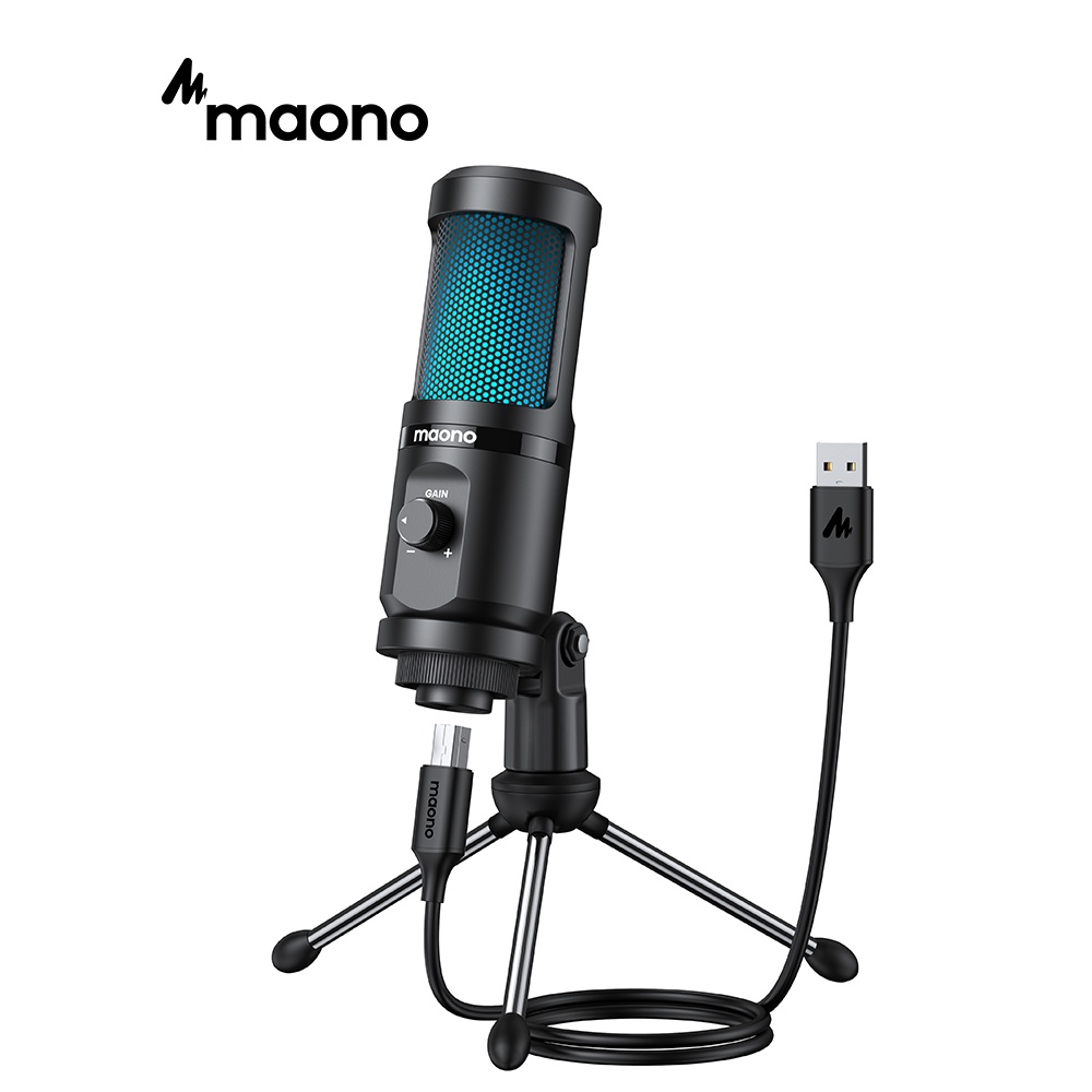 Maono AUPM461TR RGB USB Microphone Cardioid Condenser Mic Deskop